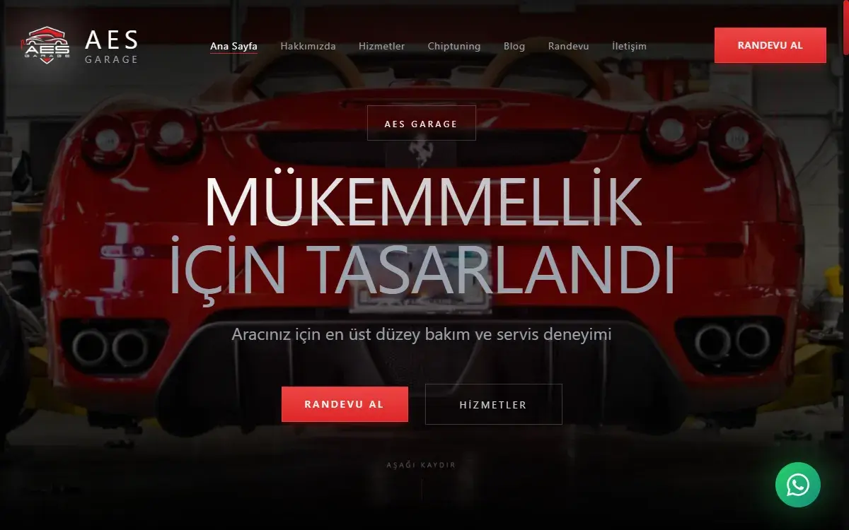AES Garage — arayüz önizlemesi