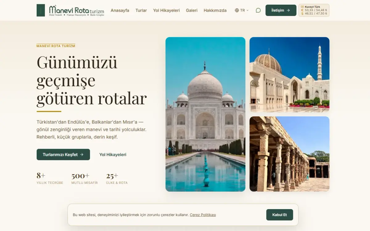 Manevi Rota Turizm — arayüz önizlemesi